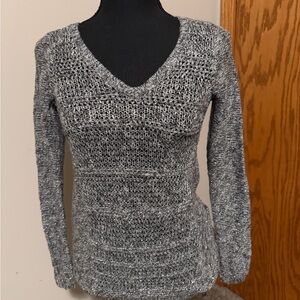 Gray V-Neck Girl’s Sweater